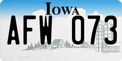 IA license plate AFW073