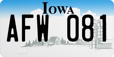 IA license plate AFW081