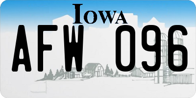 IA license plate AFW096
