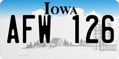 IA license plate AFW126