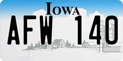IA license plate AFW140