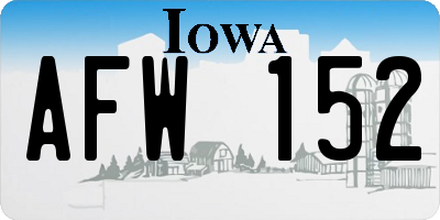 IA license plate AFW152