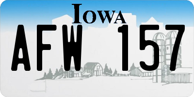 IA license plate AFW157