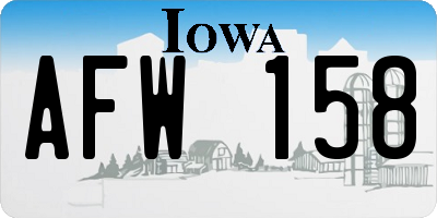 IA license plate AFW158