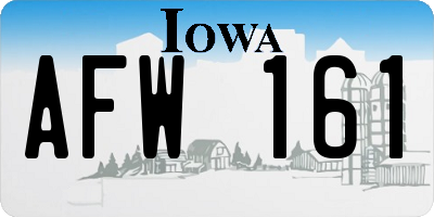 IA license plate AFW161