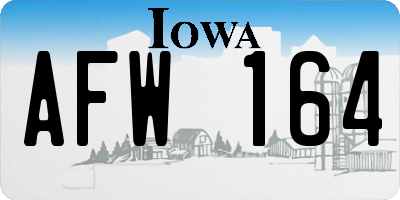 IA license plate AFW164