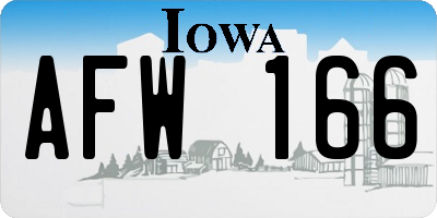 IA license plate AFW166