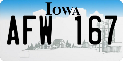 IA license plate AFW167