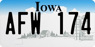 IA license plate AFW174