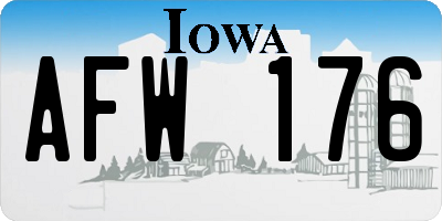 IA license plate AFW176