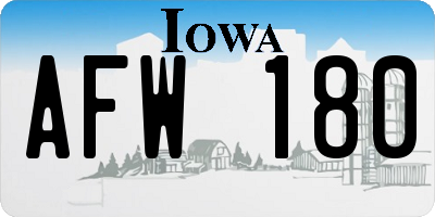IA license plate AFW180