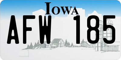 IA license plate AFW185