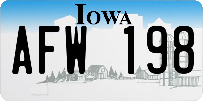 IA license plate AFW198