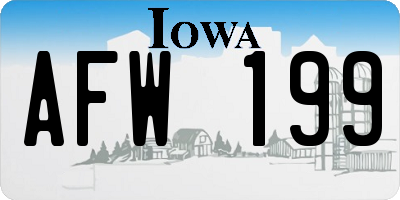 IA license plate AFW199