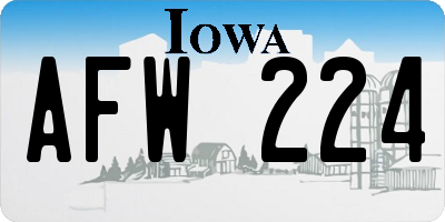 IA license plate AFW224