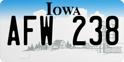 IA license plate AFW238
