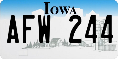 IA license plate AFW244