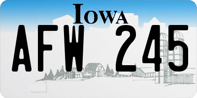 IA license plate AFW245