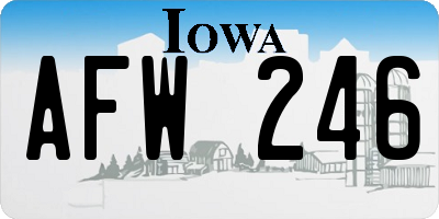 IA license plate AFW246