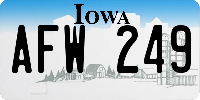 IA license plate AFW249