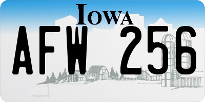 IA license plate AFW256