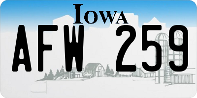 IA license plate AFW259