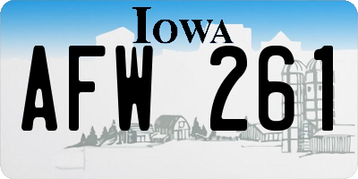 IA license plate AFW261