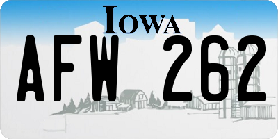 IA license plate AFW262