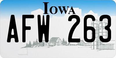 IA license plate AFW263