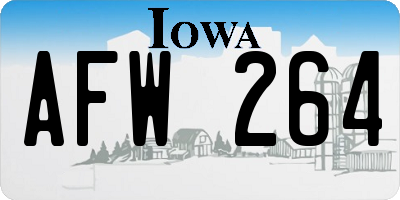IA license plate AFW264