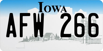 IA license plate AFW266