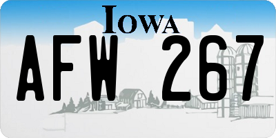 IA license plate AFW267