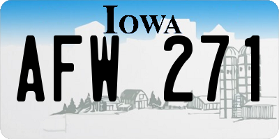 IA license plate AFW271