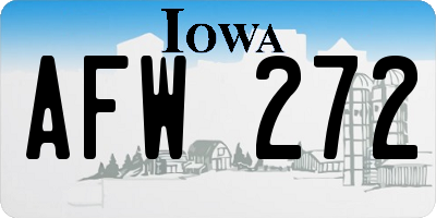 IA license plate AFW272