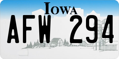 IA license plate AFW294