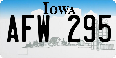 IA license plate AFW295