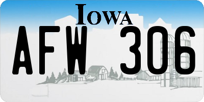 IA license plate AFW306