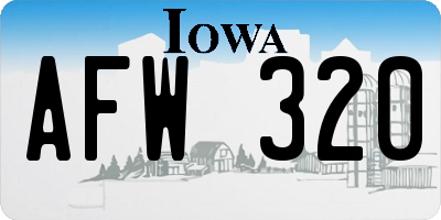 IA license plate AFW320