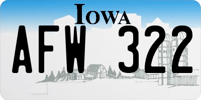 IA license plate AFW322