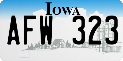 IA license plate AFW323