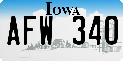 IA license plate AFW340