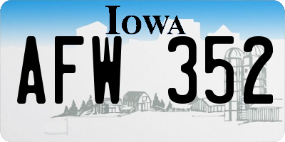 IA license plate AFW352
