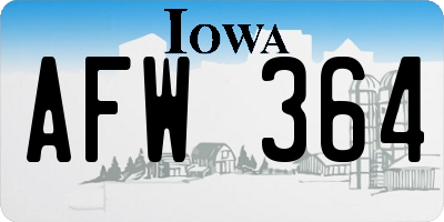 IA license plate AFW364