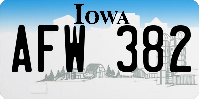IA license plate AFW382