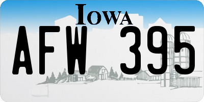 IA license plate AFW395