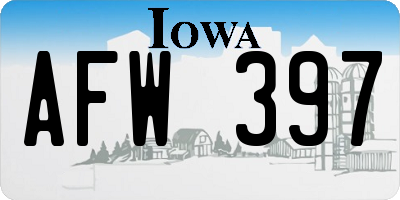 IA license plate AFW397