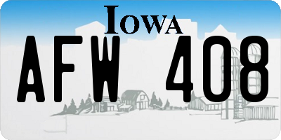 IA license plate AFW408