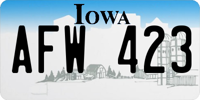 IA license plate AFW423