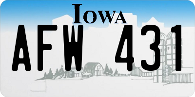 IA license plate AFW431