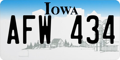 IA license plate AFW434